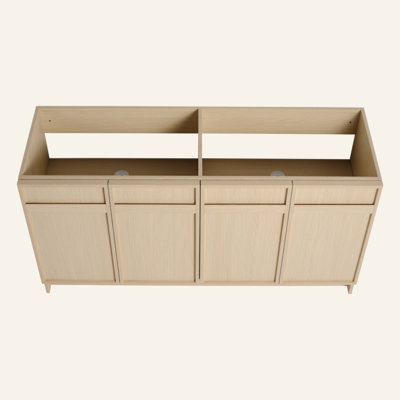 Meuble-lavabo autoportant 60 po et 4 portes d'armoire à fermeture en douceur-BCV11160DDOK (KD-Emballage)