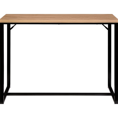 Console Coastal de style moderne, plateau en bois naturel et supports en métal noir, 39 po x 14 po 31 po, idéale pour le rangement de décor de couloir de conception américaine, avec des pieds et un bon présentoir pour l'entrée