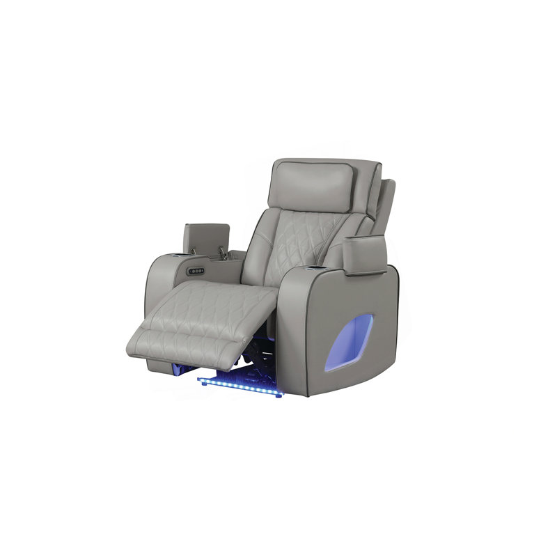Fauteuil inclinable de style moderne Fortuner en bois et massage inclus - gris