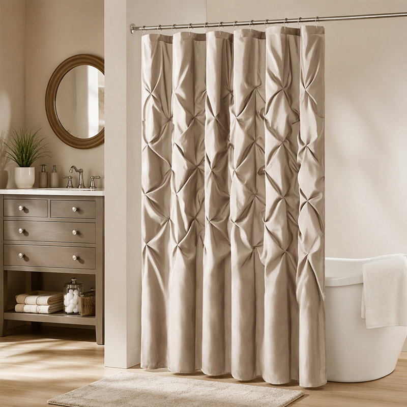Rideau de douche touffeté semi-diaphane, Taupe