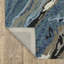 Roblyn Hand-made Wool Abstract Waves Blue/ Teal Area Rug-2130655576