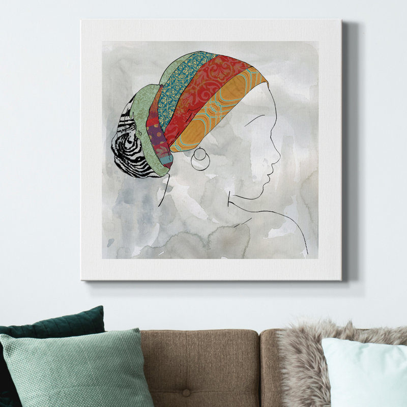 Portrait de l'Afrique I - reproduction sur toile tendue, H 40 po x l 40 po x P 1 po