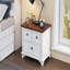 Table de bout en bois à deux tiroirs avec table de chevet pour chambre à coucher, salon et chambre d'enfant