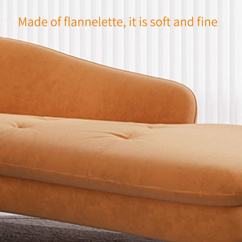 Éponge ergonomique et fauteuil inclinable en bois massif, Face à la gauche, Mélange de polyester orange