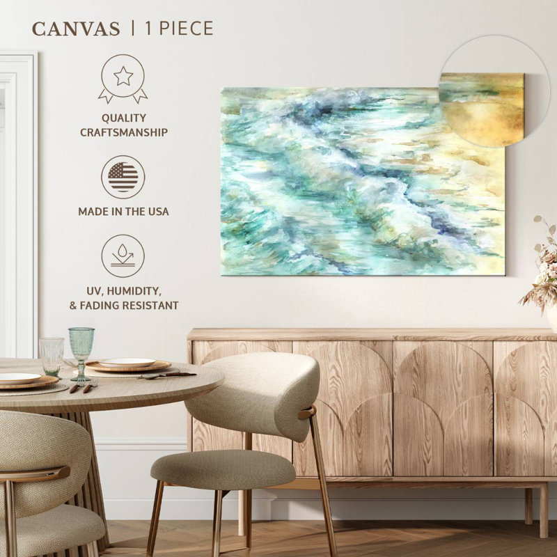 Paysage des vagues de l'océan Gillard, H 26 po x l 39 po