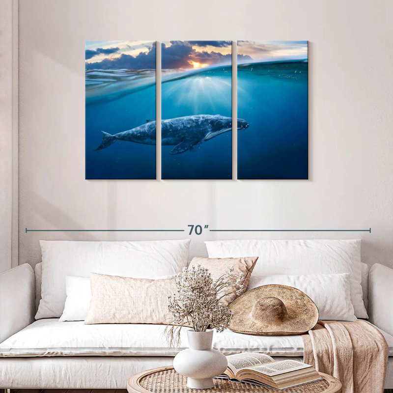 Brampt Blue Ocean Whale, 28" H x 45" W