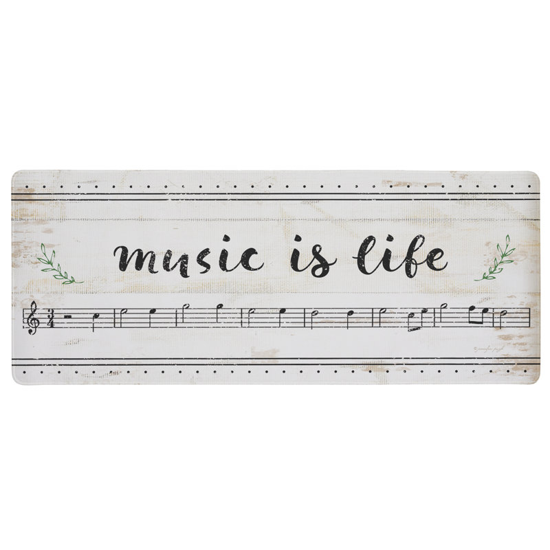 Tapis de bureau musical Music Is Life Melody, design par Jennifer Pugh, 30 x 12