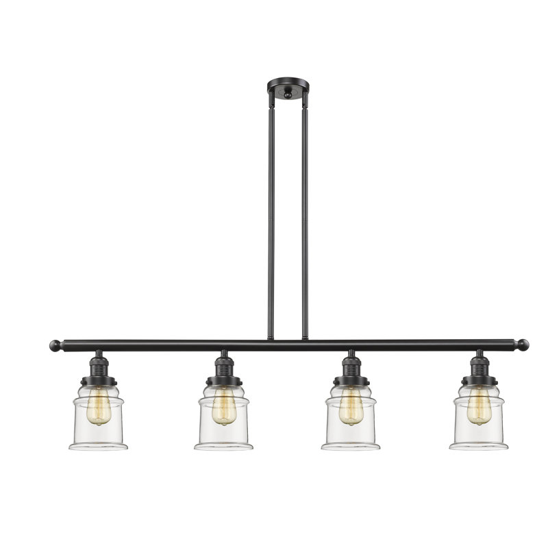 Greeley 4 - Light Kitchen Island Pendant, Clear, Polished Nickel
