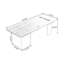 Bureau rectangulaire noir et blanc en bois massif avec 3 tiroirs-1655295890