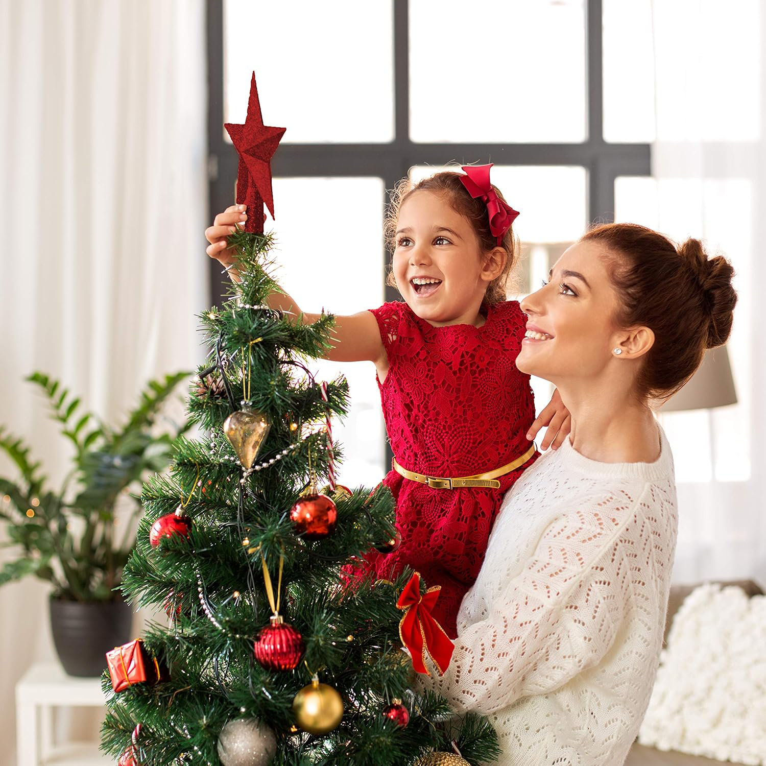 The Holiday Aisle® 2" Tree Topper, Red