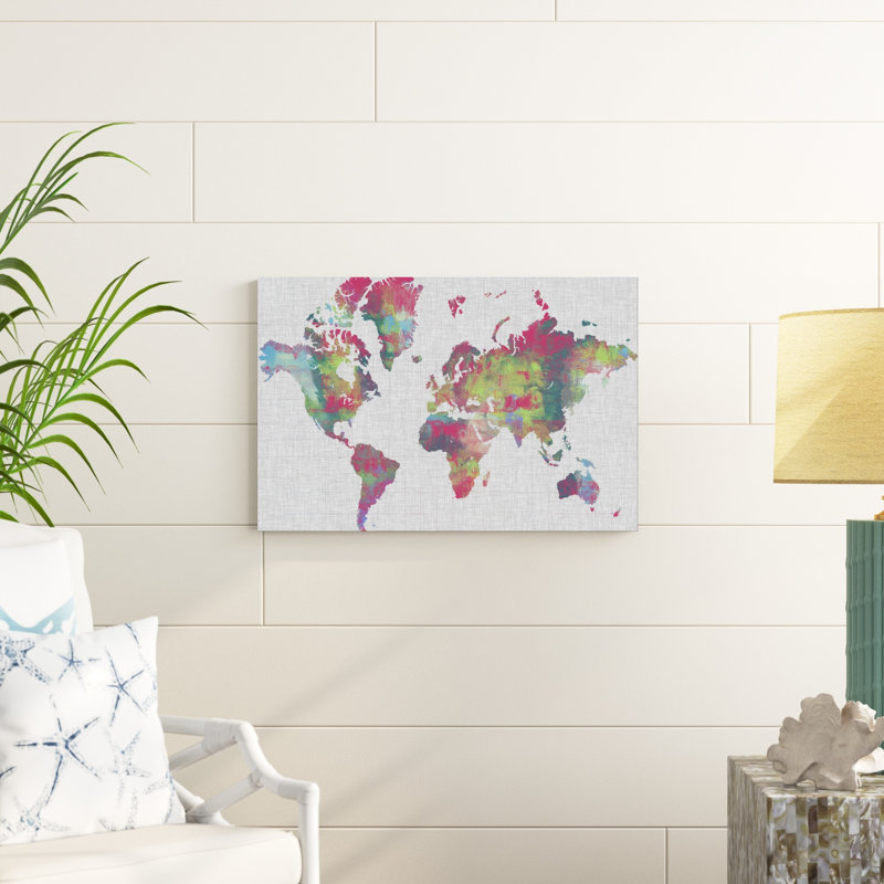 Impasto carte du monde, H 20 po x l 30 po x P 1,25 po
