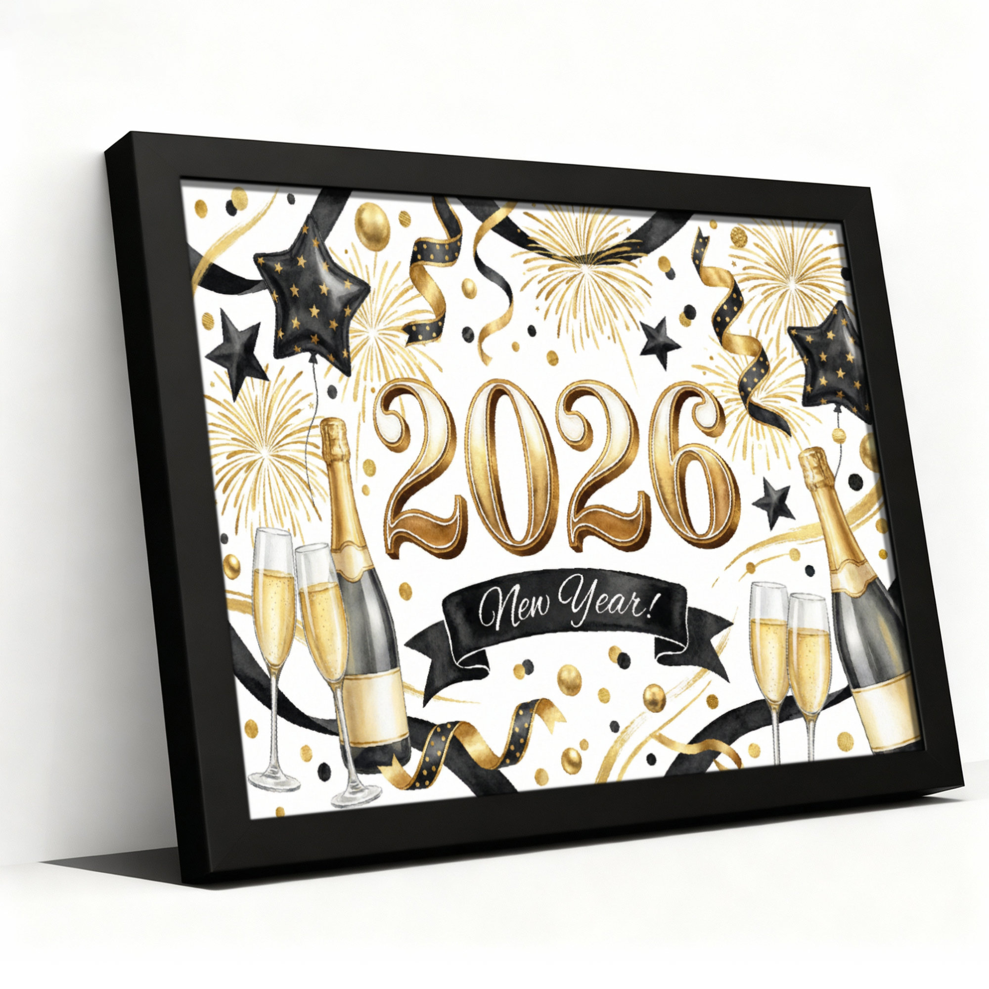 Champagne Gold Home Accessories 2026.Mercer41 2026 New Year Celebration Gold And Black Champagne Party ...