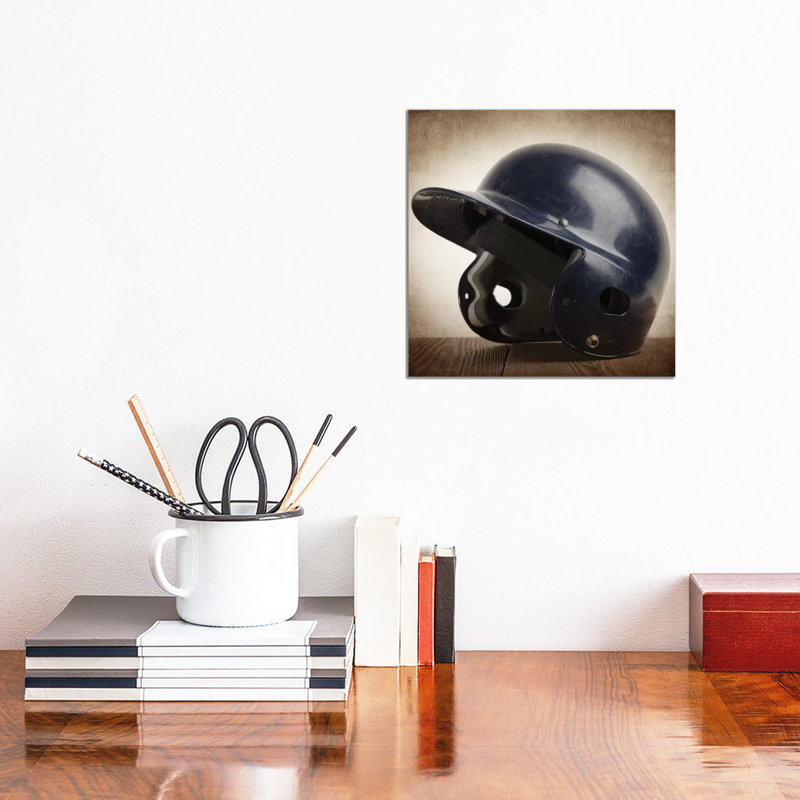 Baseball Helmet - Wrapped Canvas Print, 30.48cm H x 30.48cm W x 1.91cm D