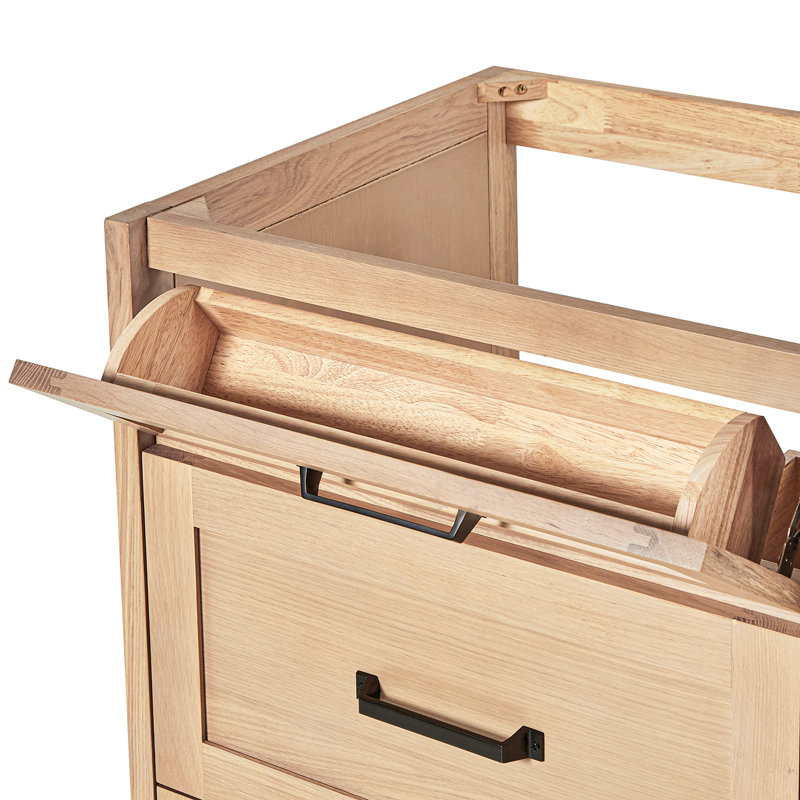 ARIEL Monroe 72 Double Sink Bathroom Vanity with Carrara Quartz Top, Oak, 72" - 73", Pure White Quartz