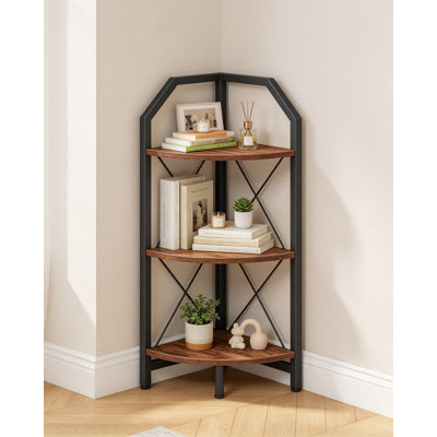Tablettes d'angle, étagères de coin de style industriel, étagères de rangement d'angle, étagères de présentation de plantes, étagères de bibliothèque appropriées pour les chambres à coucher, les salons et les bureaux à domicile,