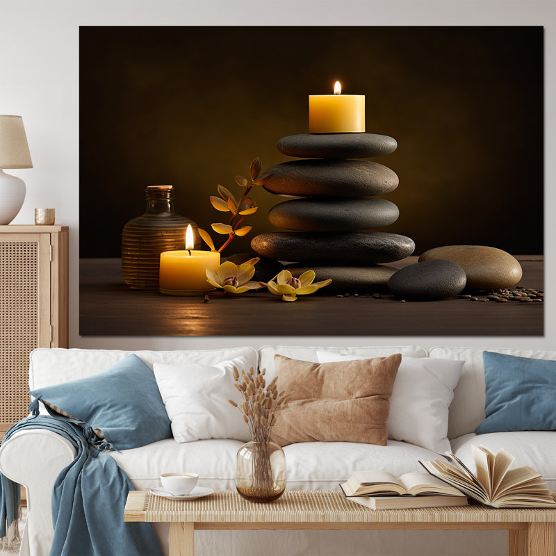 Zen Serenity Cairn Sculpture Balance - Pierre spirituelle, reproduction d'art sur toile