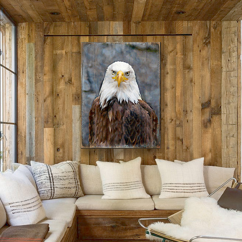 Bloc en bois eagle portrait Schock, H 26 po x l 36 po x P 1 po