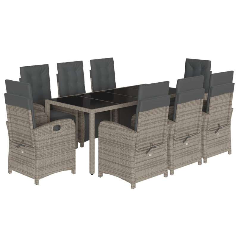 8 - Person Patio Dining Set with Rectangular Table , Cushions Included