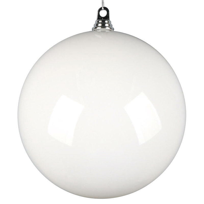 10" White Enamel Ball, 10"H x 10"W x 10"D, White