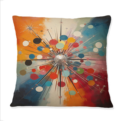 Colourful Mid Century Optical Serenade IV - Abstract Midcentury Printed Throw Pillow