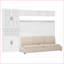 Lit escamotable double avec tablettes USB et lumière - Contreplaqué en lin aggloméré gris / blanc pour les petits espaces-1386995449