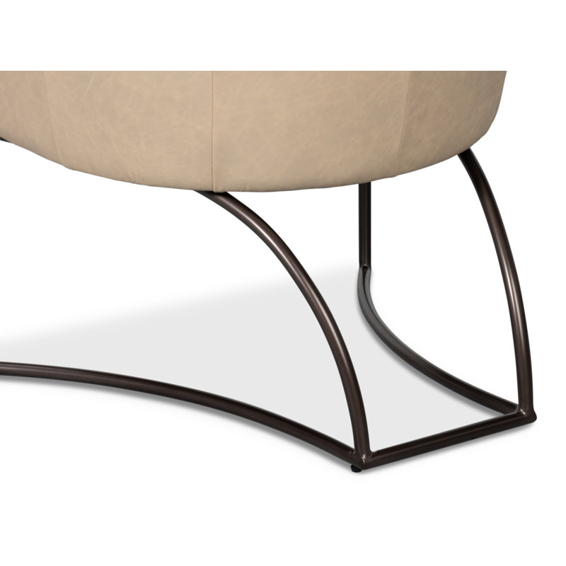 Nagel Armchair, White Genuine Leather