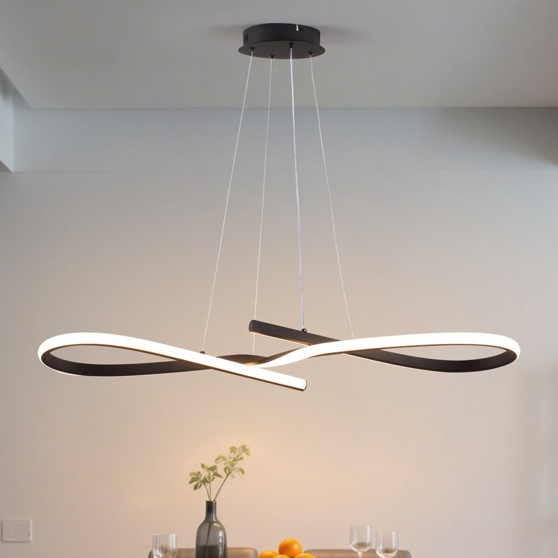 Lustre à DEL 1 lumière Catharinus, Noir mat