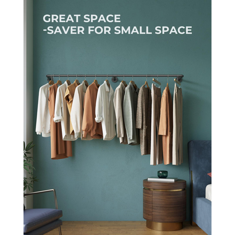 Michihisa Metal Wall Mounted Clothes Rack