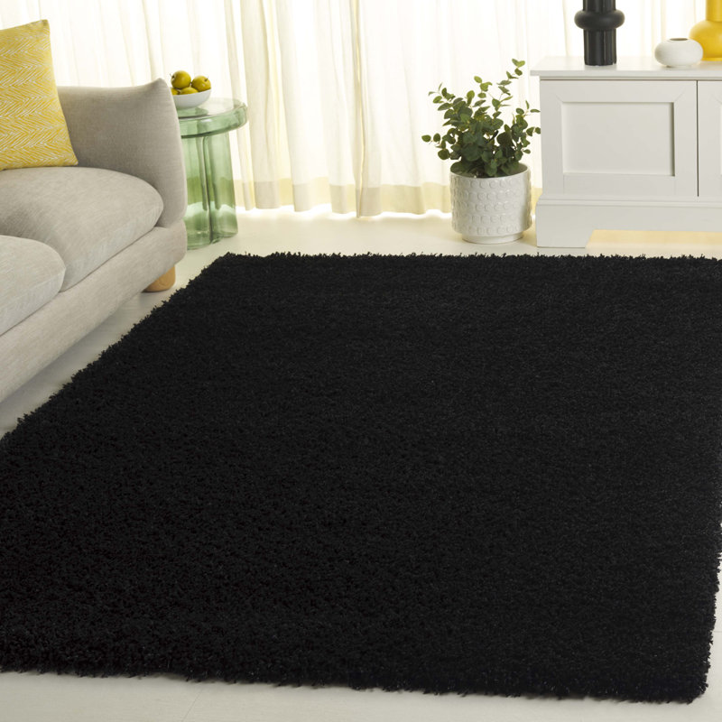 Angeliya Hand-Woven Flatweave Black Area Rug, Rectangle 11' x 15'