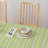 Rectangular Tablecloth, 100% Cotton, 52X104", Green Stripes & Ink Splatter-794043104