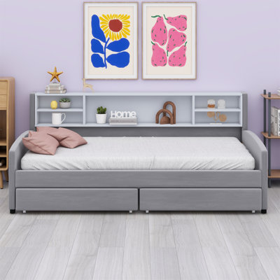 Upholstered Platform Bed With Storage And Drawers by Latitude Run