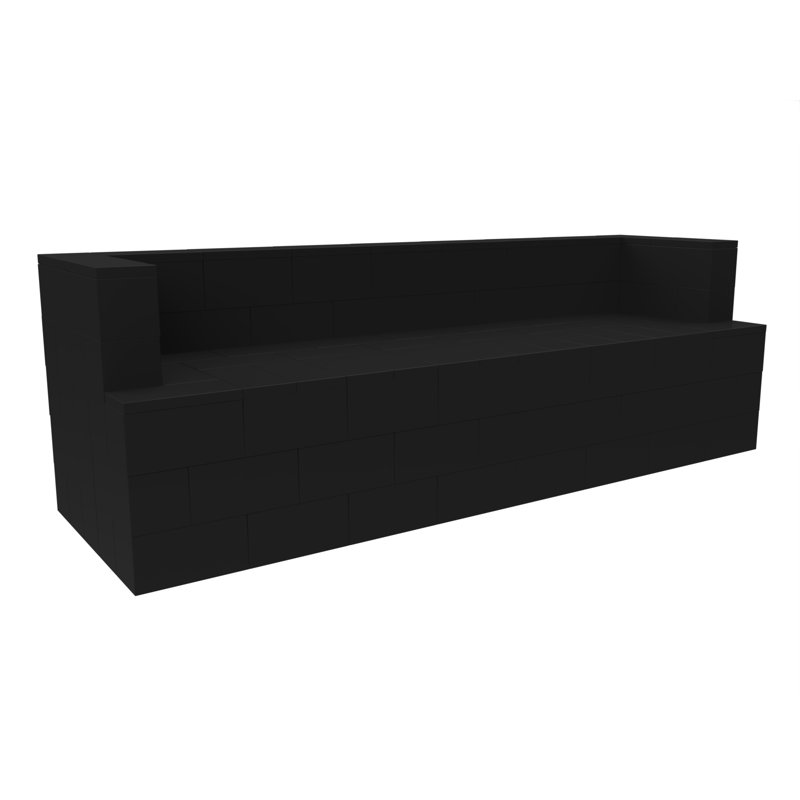 Canapé à accoudoirs carrés 96 po EverBlock, Polypropylène noir