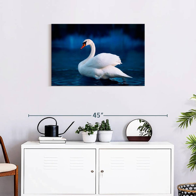 Brampt Pure White Swan, 20" H x 30" W