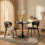 Table de salle à manger Bristol moderne avec plateau en panneau de fibres à densité moyenne et piédestal en acier inoxydable-368104178-368104182-368104184