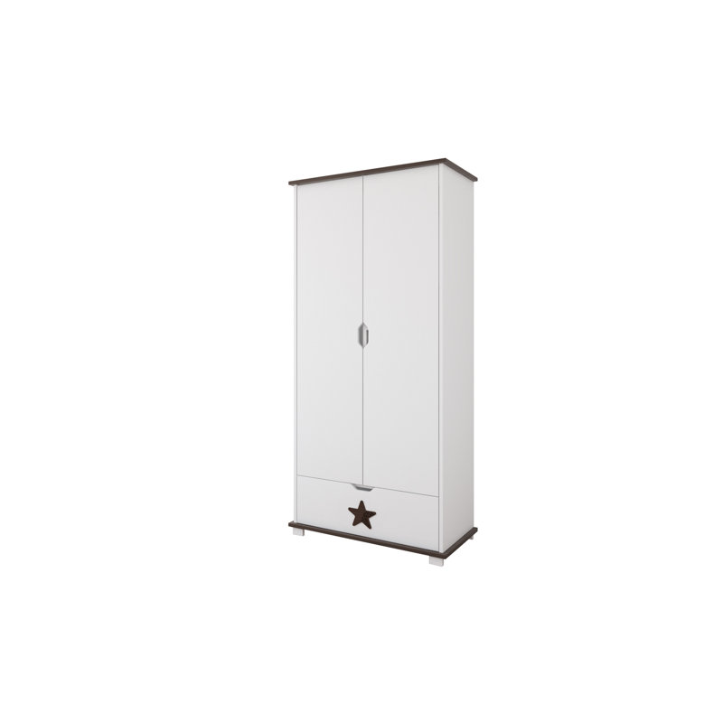 Epperson 2 Door Wardrobe, White/Nut