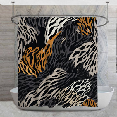 Rideau de douche à imprimé animal - Décoration de salle de bain éclectique