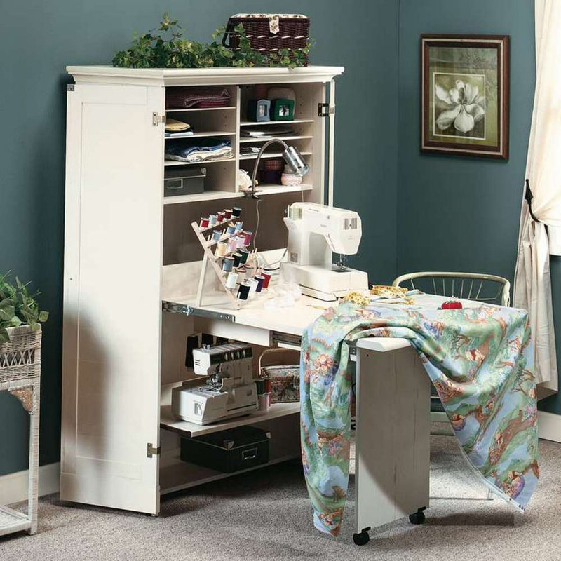 Gartner 89.2cm x 39.5cm Foldable Split Top Table with Sewing Machine Platform and Wheels