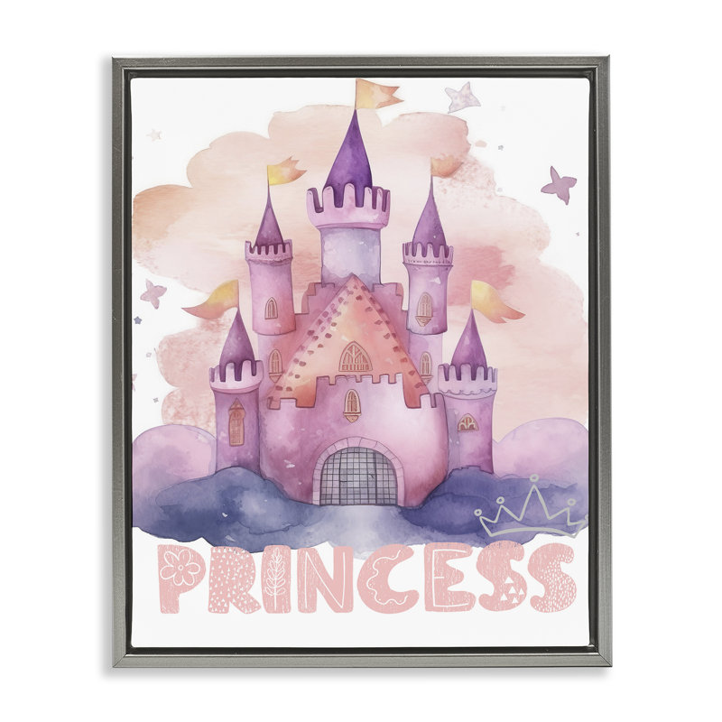 «Pastel Princess Castle», art mural sur toile flottante encadré, design par Jesse Keith, H 21 po x l 17 po