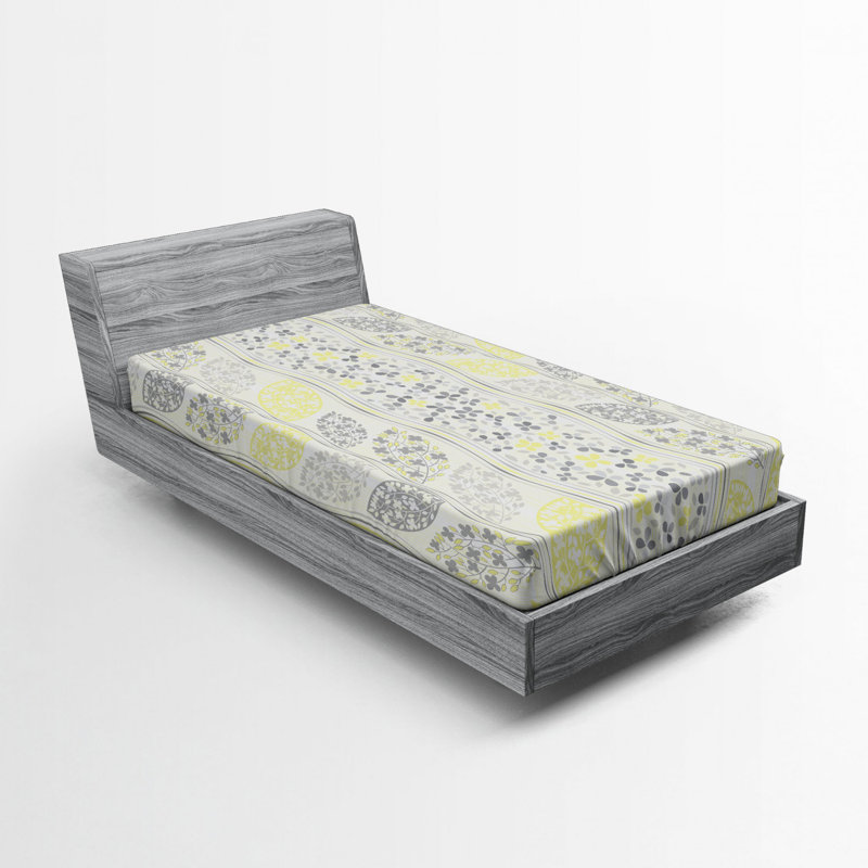 Microfiber Floral Fitted Sheet, Twin Fitted Sheet
