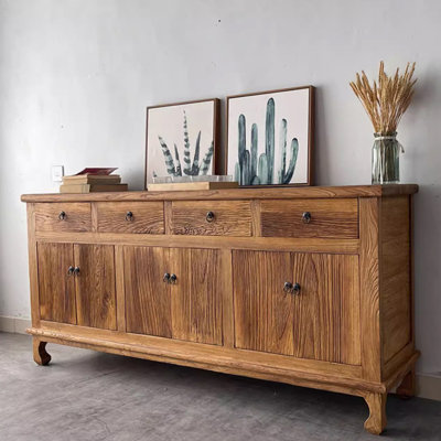 Old elm wood storage TV cabinet