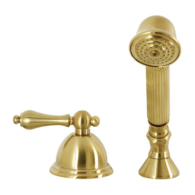 Garniture de robinet de baignoire romaine à fixation sur plateau à poignée simple avec douche à main