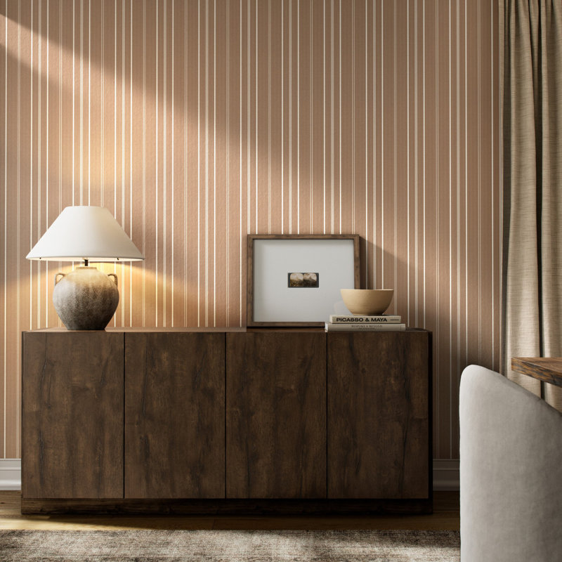 Striped Terralon Wallpaper Roll by Getty Images, Teracotta I