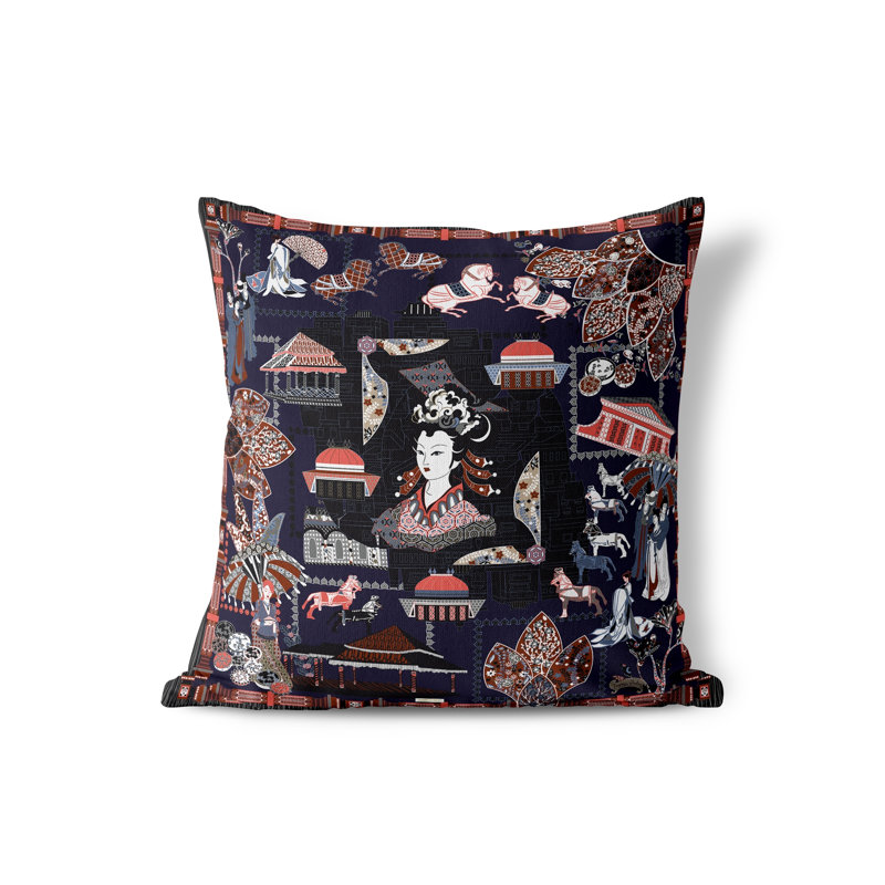 Housse et insert de coussin carré en polyester intérieur / extérieur, 18 po x 18 po, Bleu marine