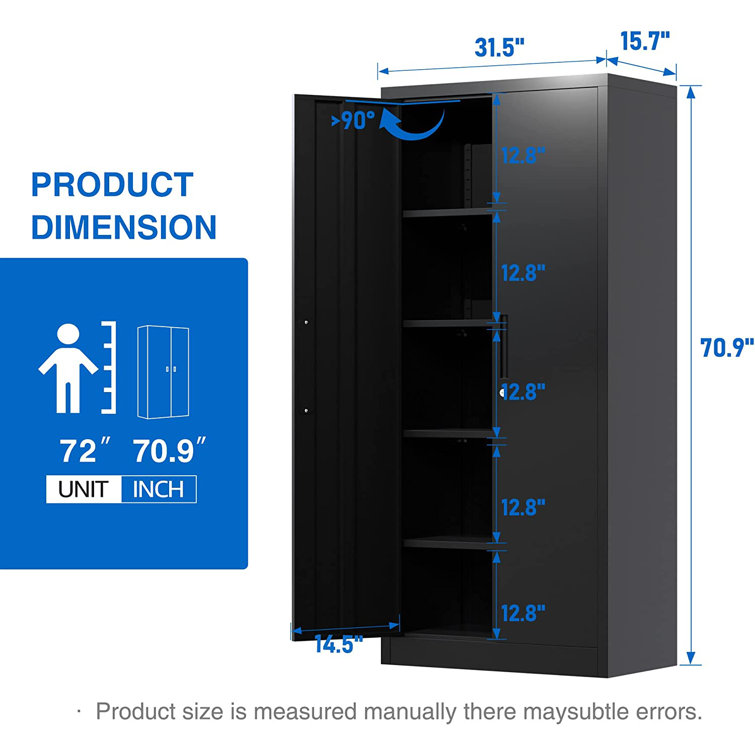 Deseret 86.6 H x 31.5 W x 15.75 D Storage Cabinet Inbox Zero Color: Black