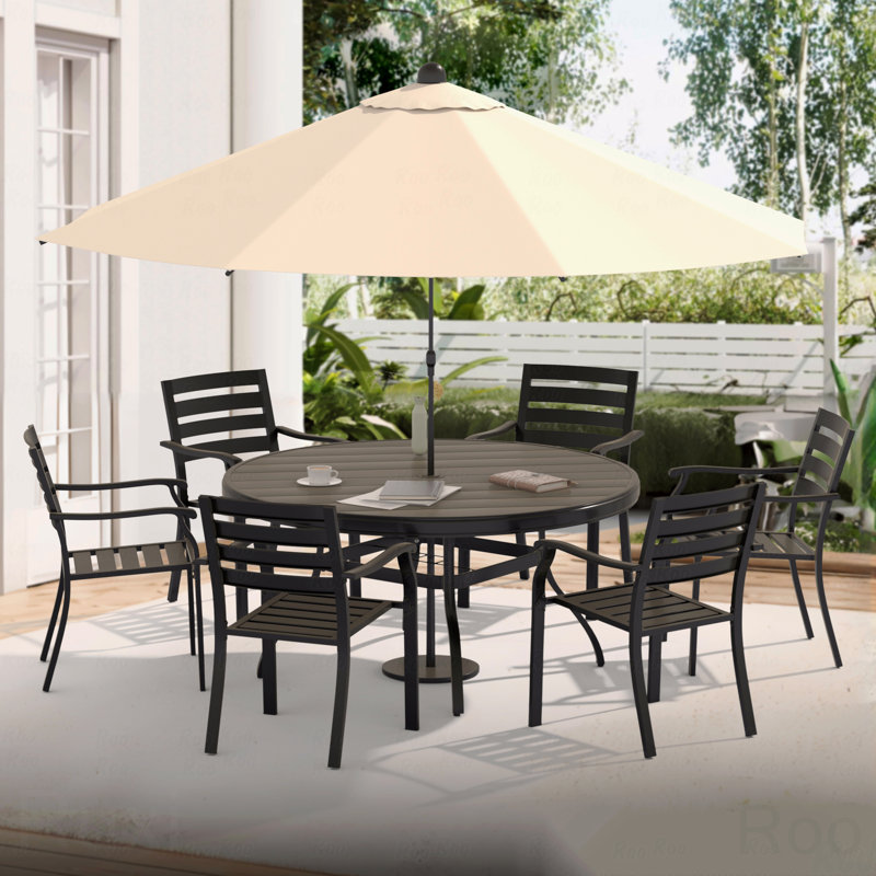 Set Of 2 Outdoor Dining Chair, Black Color Bistro Metal All-Weather, Black