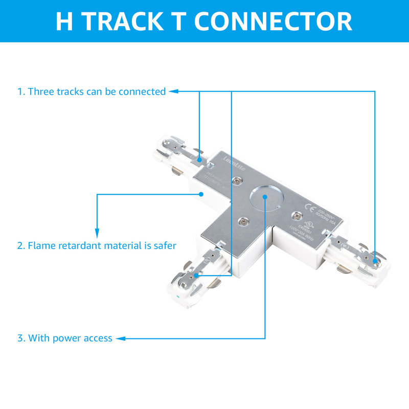 Connecteur Vectis H pour voie en T, accessoire de voie à circuit unique, blanc, White