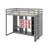 Twin Size Wood Loft Bed With Wardrobe, Shelves And Cabinet-1284001207