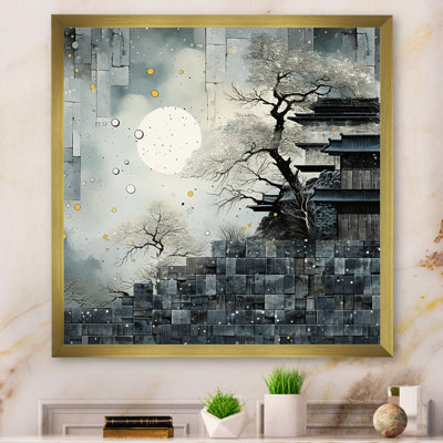 Gris, Japon, paysage urbain II - Art mural minimaliste