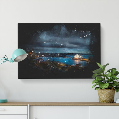 Sydney Skyline at Night - Wrapped Canvas