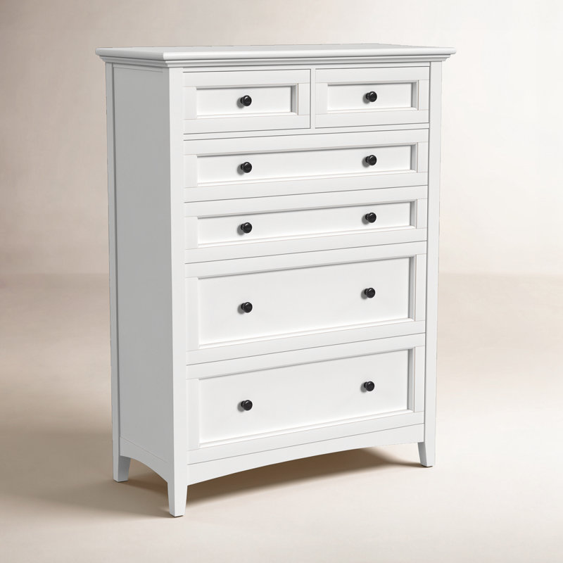 Commode 6 tiroirs Melusina, Blanc
